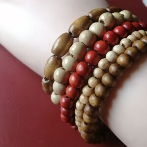 💥4/$50💥Bohemian Handmade Multi-Colour Wooden Bead Bracelet Set of 5